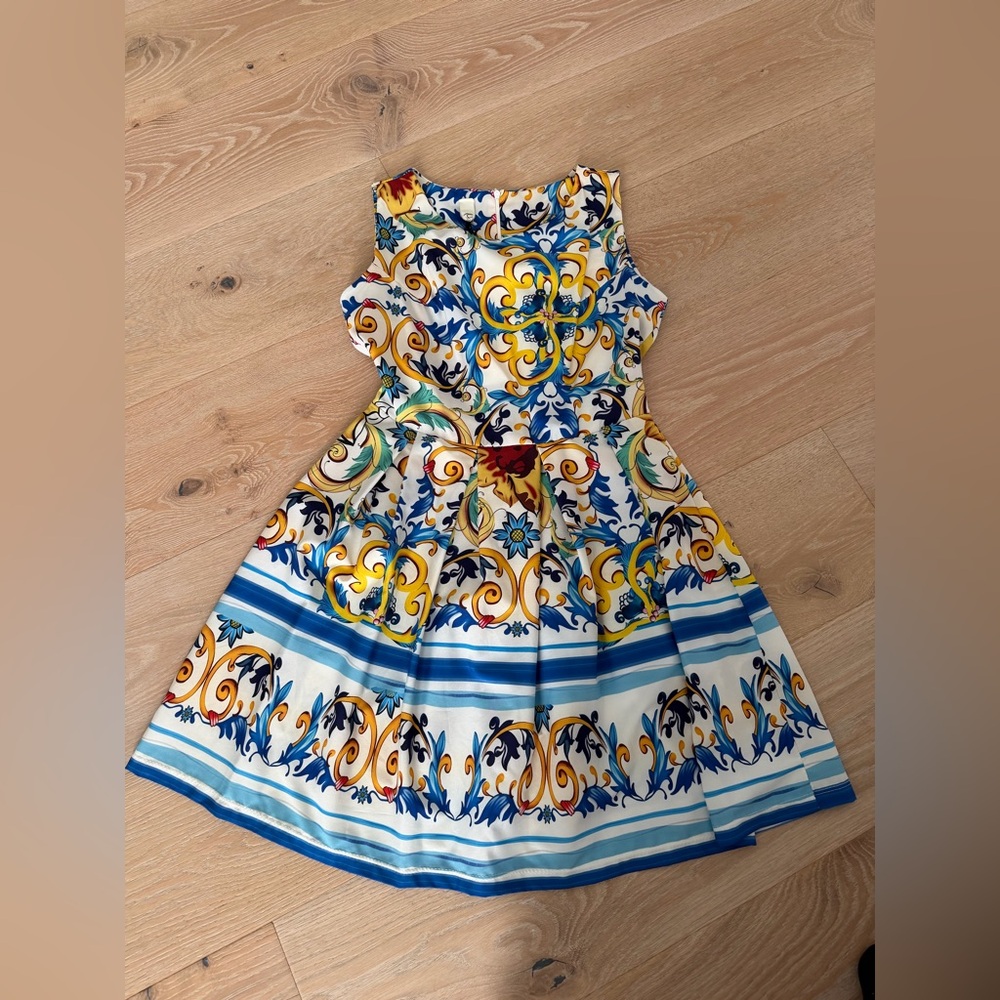 Italian Majolica Print girls dress - Large